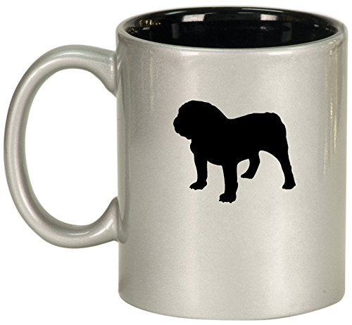 Ceramic Coffee Tea Mug Cup Bulldog (Silver)