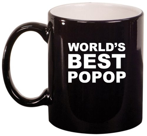 Black Ceramic Coffee Tea Mug World's Best Popop