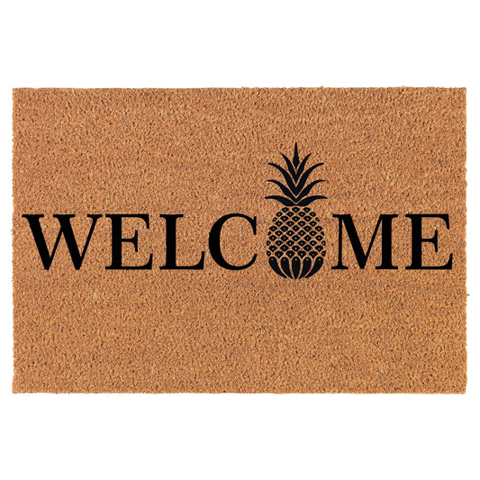 Coir Doormat Front Door Mat New Home Closing Housewarming Gift Welcome Pineapple (30" x 18" Standard)