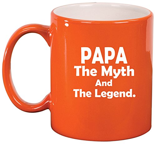 Ceramic Coffee Tea Mug Cup Papa Myth Legend (Orange)