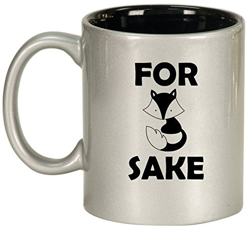 Ceramic Coffee Tea Mug Cup For Fox Sake (Silver)