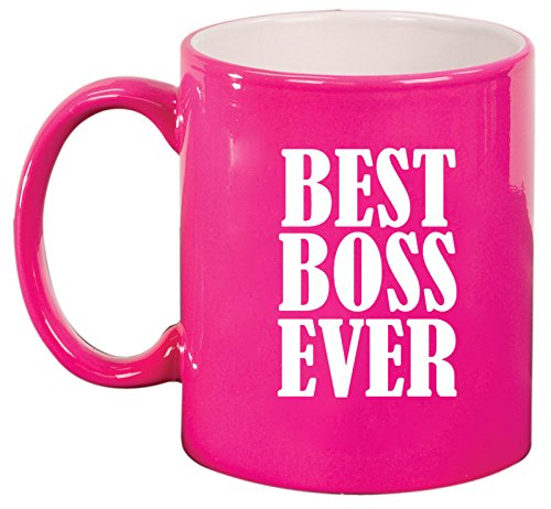 Ceramic Coffee Tea Mug Cup Best Boss Ever (Pink)