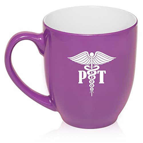 16 oz Purple Large Bistro Mug Ceramic Coffee Tea Glass Cup PT Physical Therapy Med Symbol,MIP