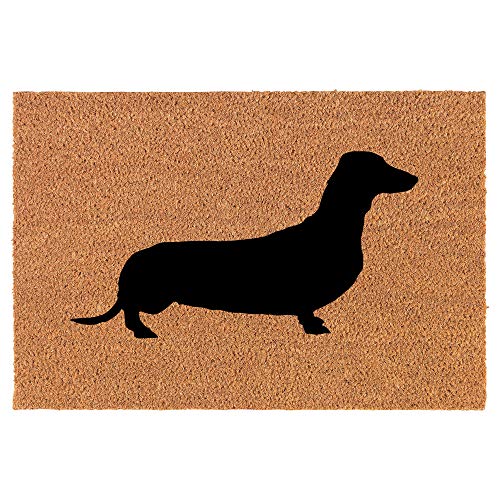 Coir Doormat Front Door Mat New Home Closing Housewarming Gift Dachshund (24" x 16" Small)