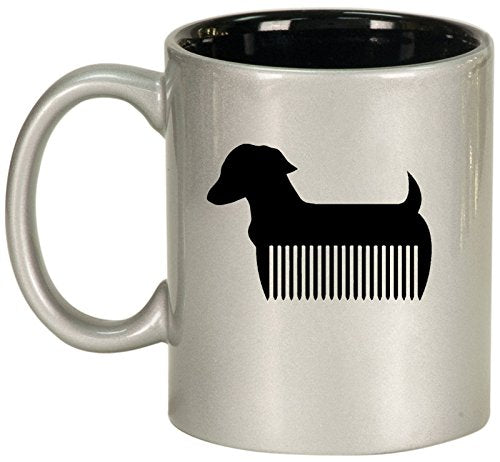 Ceramic Coffee Tea Mug Cup Pet Dog Grooming Cat Groomer Salon (Silver)