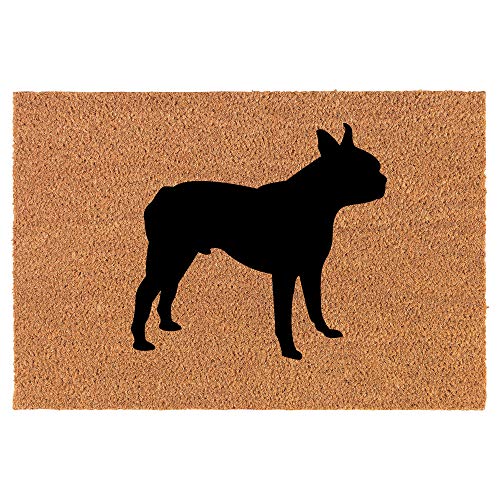 Coir Doormat Front Door Mat New Home Closing Housewarming Gift Boston Terrier (30" x 18" Standard)
