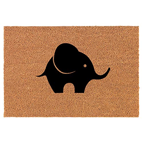 Coir Doormat Front Door Mat New Home Closing Housewarming Gift Baby Elephant (30" x 18" Standard)