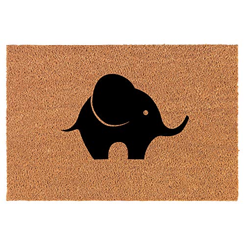 Coir Doormat Front Door Mat New Home Closing Housewarming Gift Baby Elephant (24" x 16" Small)