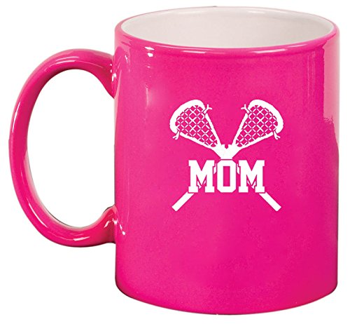 Ceramic Coffee Tea Mug Lacrosse Mom (Hot Pink)