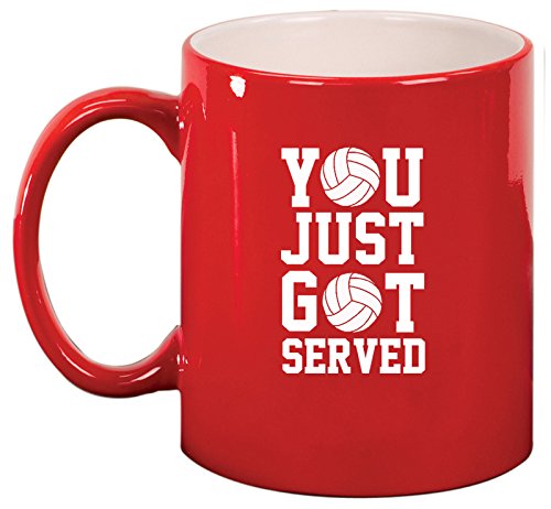Ceramic Coffee Tea Mug You Just Got Served Volleyball (Red)