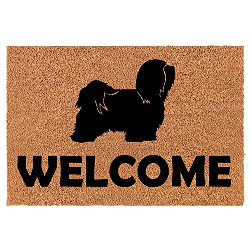 Coir Doormat Front Door Mat New Home Closing Housewarming Gift Welcome Havanese (30" x 18" Standard)