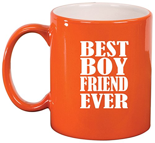 Ceramic Coffee Tea Mug Cup Best Boyfriend Ever (Orange)