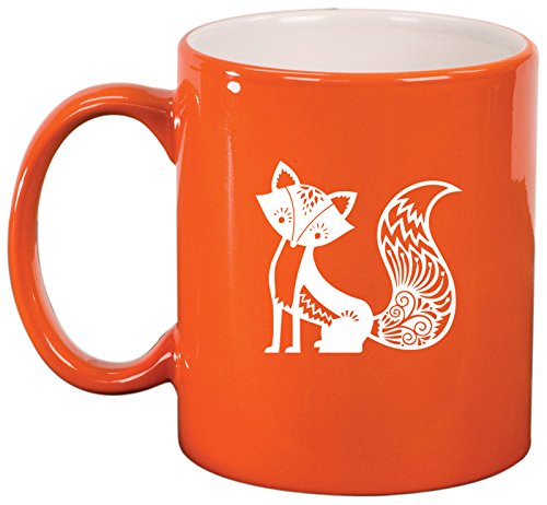 Ceramic Coffee Tea Mug Cup Fancy Fox (Orange)