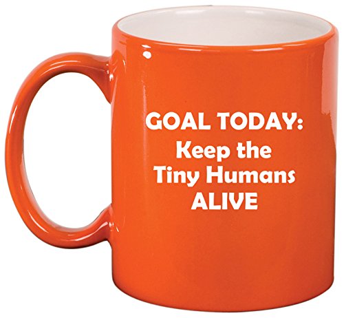 Ceramic Coffee Tea Mug Cup Keep The Tiny Humans Alive Funny Teacher Nurse Pediatrics Gift (Orange)