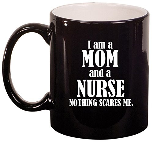Ceramic Coffee Tea Mug Cup Nurse Mom (Black)