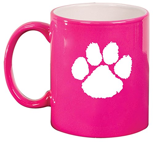 Ceramic Coffee Tea Mug Cup Paw Print (Pink)