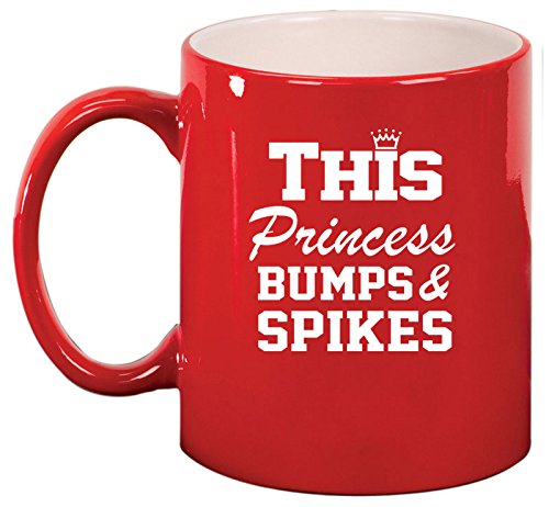 Ceramic Coffee Tea Mug Cup This Princess Bumps & Spikes Volleyball (Red)