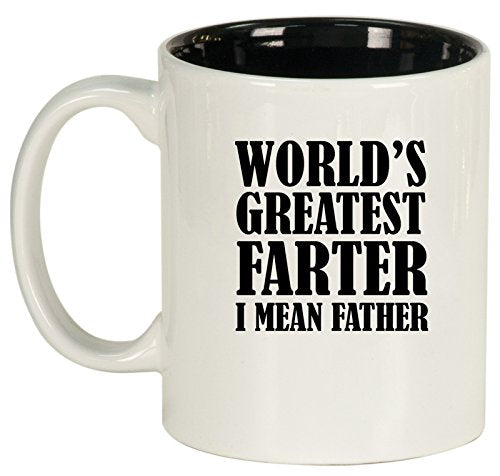 Ceramic Coffee Tea Mug Cup World's Greatest Farter Father (White)
