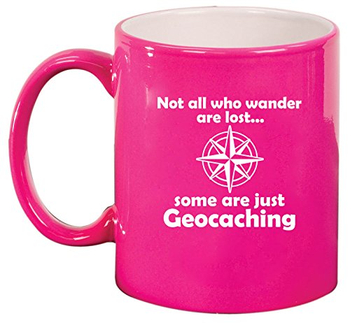 Ceramic Coffee Tea Mug Cup Geocaching (Pink)