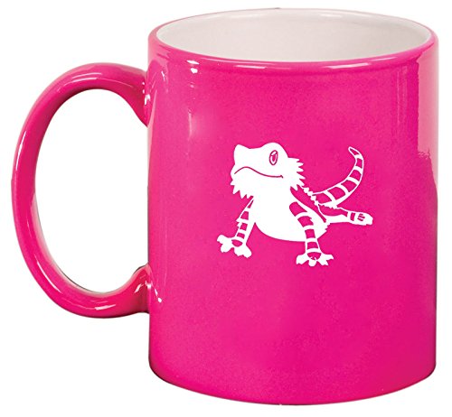 Ceramic Coffee Tea Mug Cup Bearded Dragon Lizard (Pink)