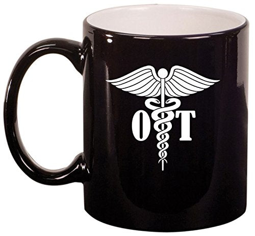 Ceramic Coffee Tea Mug Cup OT Occupational Therapy (Black)