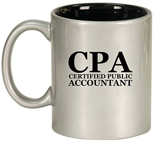 Ceramic Coffee Tea Mug Cup CPA Certified Public Accountant (Silver)