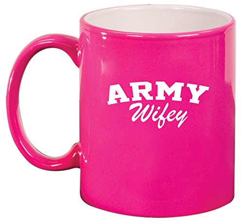 Ceramic Coffee Tea Mug Cup Army Wifey (Pink)