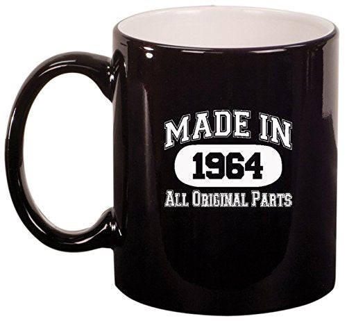 Ceramic Coffee Tea Mug Made in 1964 (Black)