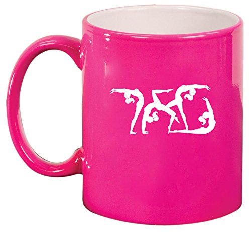 Ceramic Coffee Tea Mug Cup Female Gymastics (Pink)