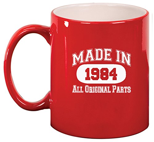 Ceramic Coffee Tea Mug Made in 1984 (Red)