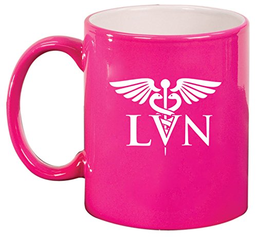 Ceramic Coffee Tea Mug Cup LVN Licensed Vocational Nurse (Pink)