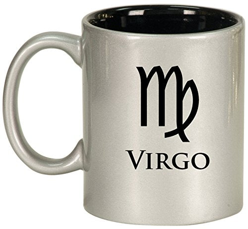 Ceramic Coffee Tea Mug Cup Virgo (Silver)