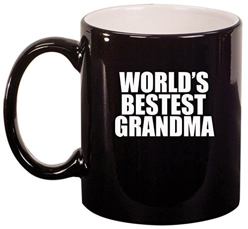 Ceramic Coffee Tea Mug World's Best Grandma (Black)