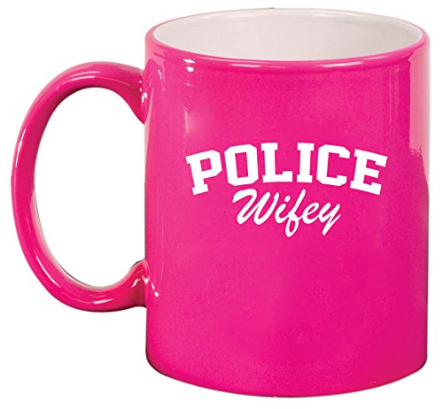 Ceramic Coffee Tea Mug Cup Police Wifey Wife (Pink)