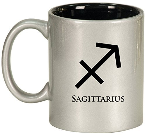 Ceramic Coffee Tea Mug Cup Sagittarious (Silver)