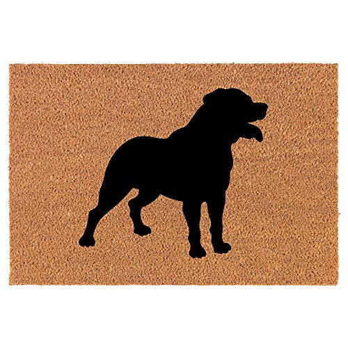 Coir Doormat Front Door Mat New Home Closing Housewarming Gift Rottweiler (24" x 16" Small)