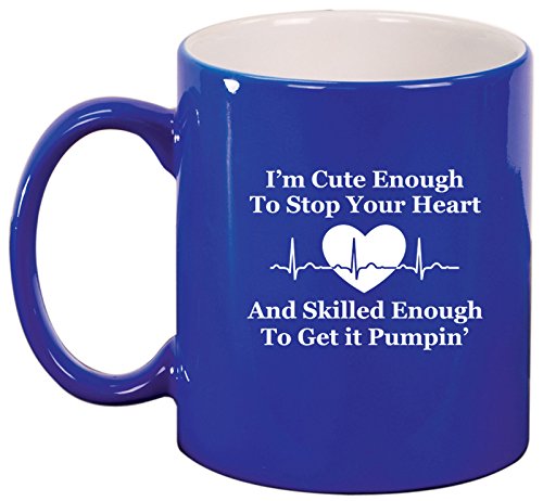 Cute Skilled Nurse Ceramic Coffee Tea Mug Cup (Blue)