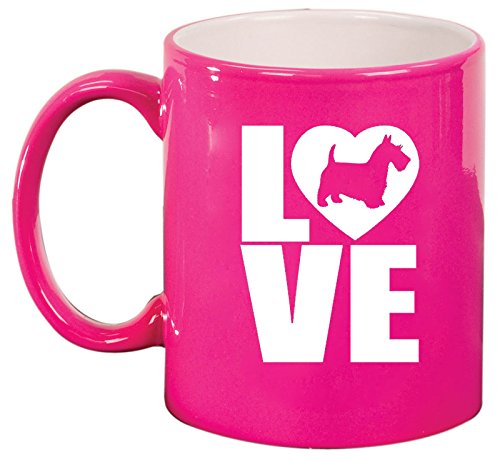 Ceramic Coffee Tea Mug Cup LOVE Scottie (Pink)
