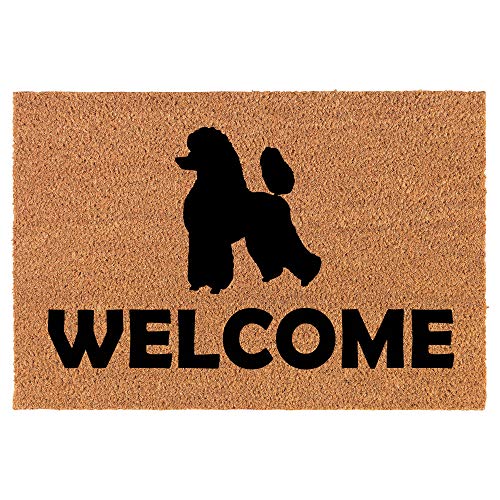 Coir Doormat Front Door Mat New Home Closing Housewarming Gift Welcome Poodle (24" x 16" Small)