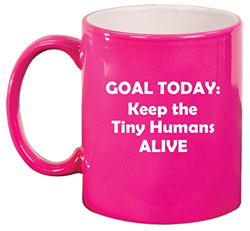 Ceramic Coffee Tea Mug Cup Keep The Tiny Humans Alive Funny Teacher Nurse Pediatrics Gift (Pink)