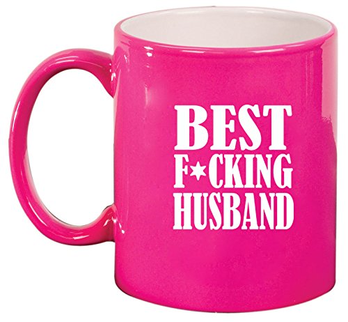 Ceramic Coffee Tea Mug Cup Best F ing Husband (Pink)