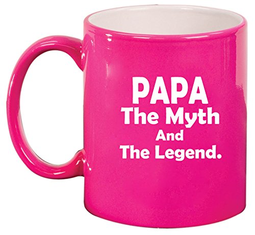 Ceramic Coffee Tea Mug Cup Papa Myth Legend (Pink)