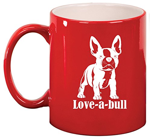 Ceramic Coffee Tea Mug Cup Love-a-bull French Bulldog (Red)