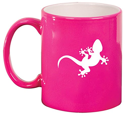 Ceramic Coffee Tea Mug Cup Gecko Lizard (Pink)