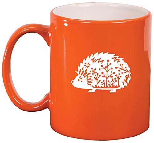 Ceramic Coffee Tea Mug Cup Fancy Hedgehog (Orange)