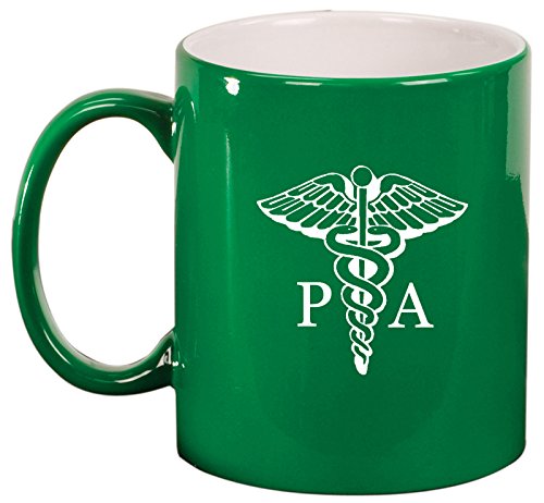 PA Physician Assistant Caduceus Ceramic Coffee Tea Mug Cup (Green)