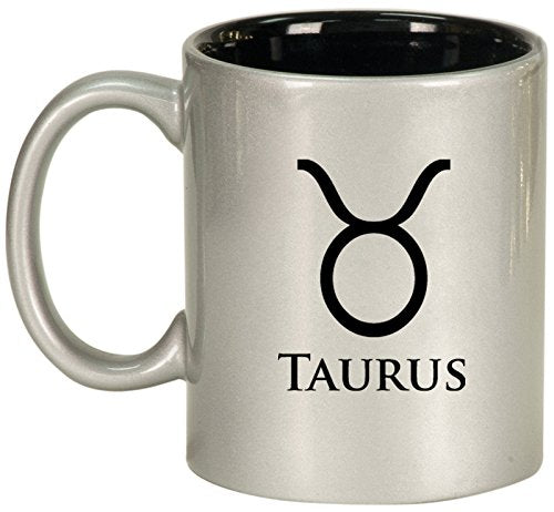 Ceramic Coffee Tea Mug Cup Taurus (Silver)
