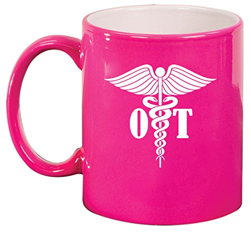 Ceramic Coffee Tea Mug Cup OT Occupational Therapy (Pink)