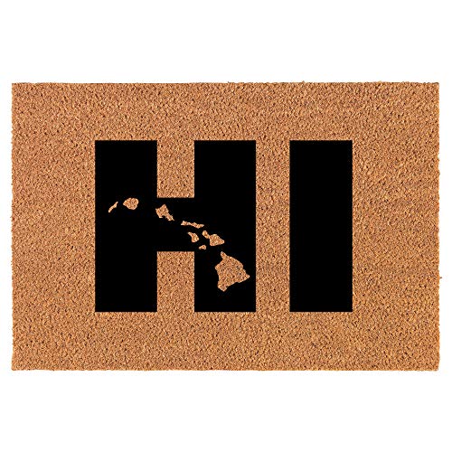 Coir Doormat Front Door Mat New Home Closing Housewarming Gift HI Hawaiian Islands Hawaii (30" x 18" Standard)