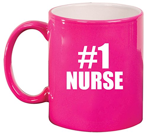 Ceramic Coffee Tea Mug #1 Nurse (Hot Pink)